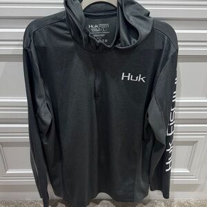 Men’s Huk Charcoal Performance Fabrics Qtr Zip Pullover
